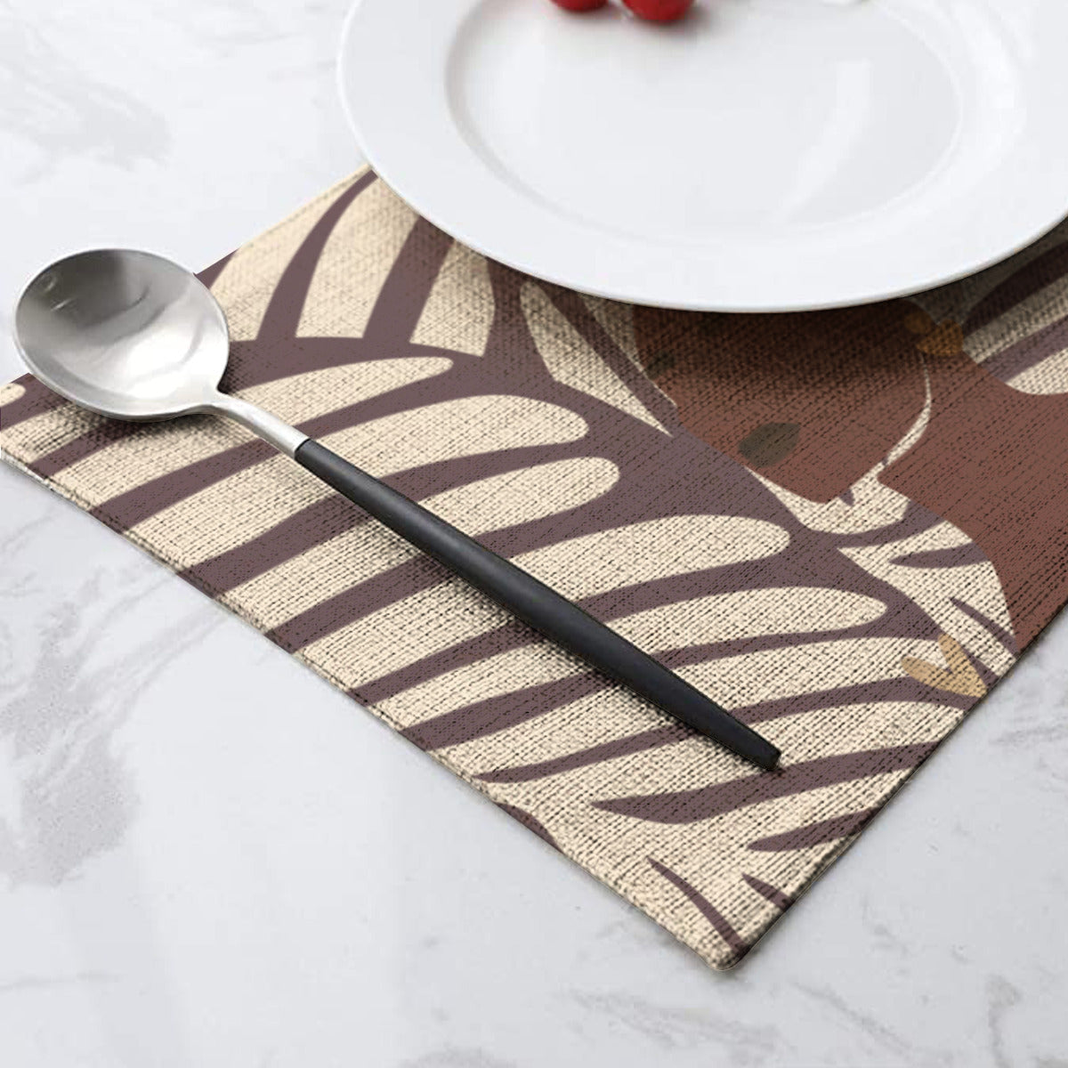 Mocha + Leaves Linen Placemat | Melanated Musings (minimum order 5)