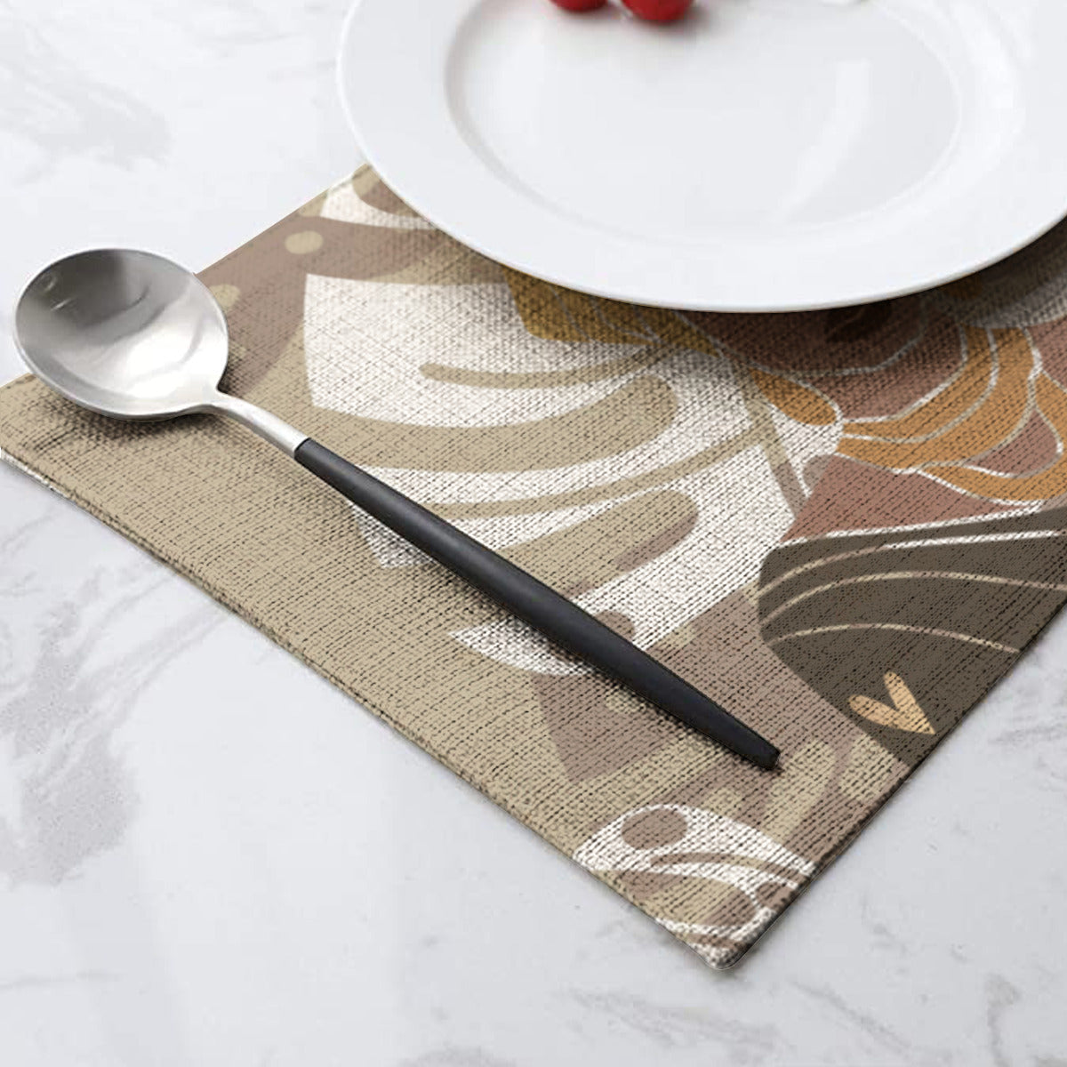 Cocoa  Monsteras Linen Placemat | Melanated Musings (minimum order 5)