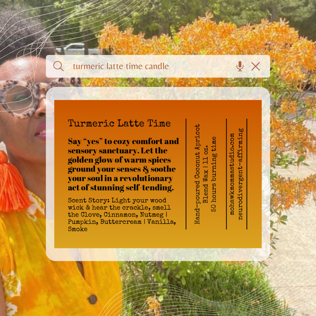 Turmeric Latte Time Fall Spices Frosted Glass Candle - No Dyes | Neurodivergent-affirmation Collection