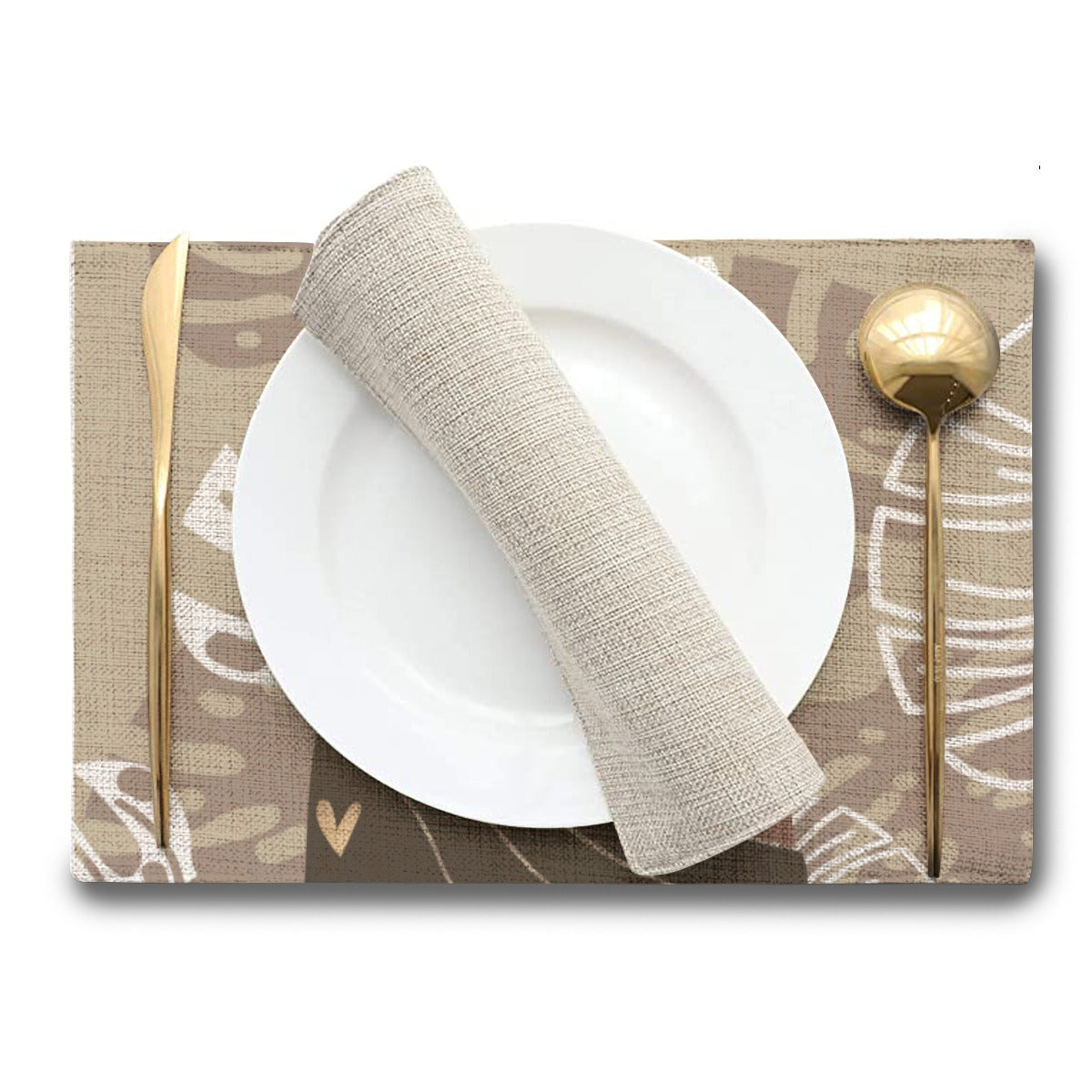 Cocoa  Monsteras Linen Placemat | Melanated Musings (minimum order 5)