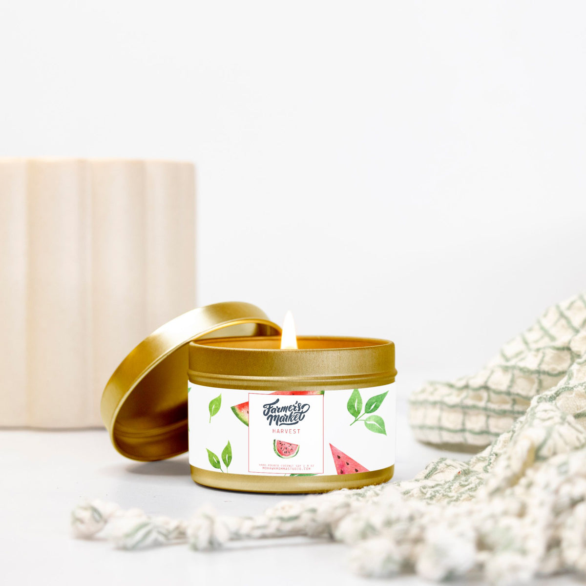 Bougie en étain « Définition des frondes de minuit » | Bougie de voyage 113 g - Sans colorants | Collection Melanated Musings