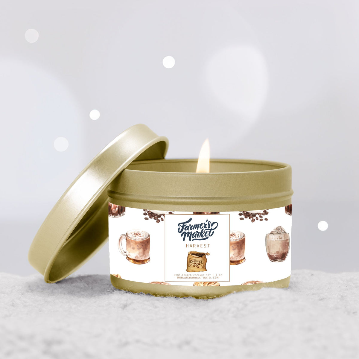 Bougie en étain « Définition des frondes de minuit » | Bougie de voyage 113 g - Sans colorants | Collection Melanated Musings