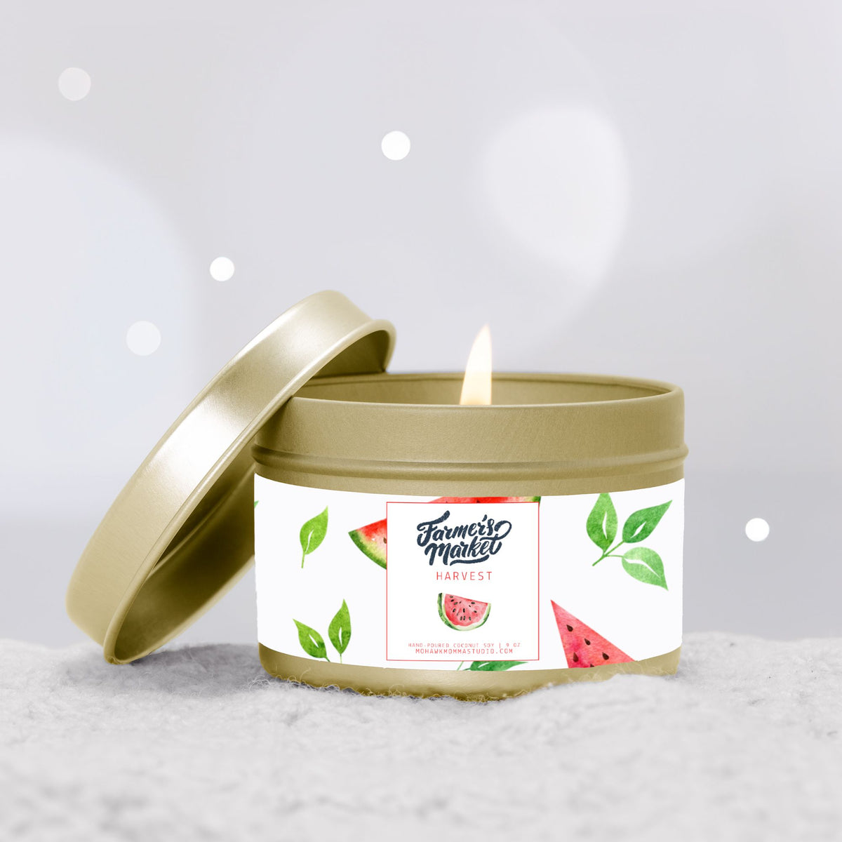 Bougie en étain « Définition des frondes de minuit » | Bougie de voyage 113 g - Sans colorants | Collection Melanated Musings