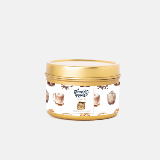 Coffee Bean Harvest Tin Candle | Farmers Market Collection | 4 oz Travel Candle - No Dyes