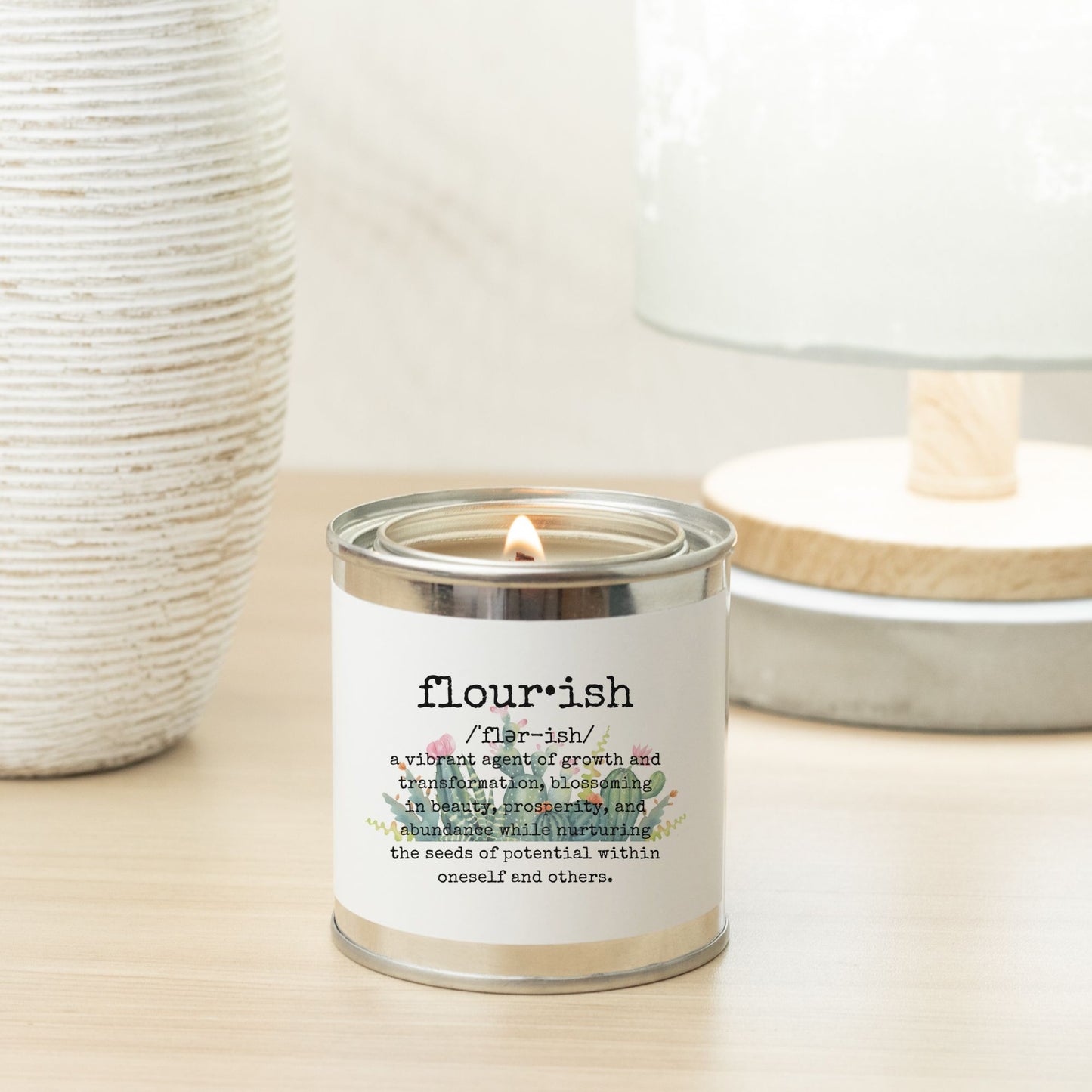 Flourish (Paint Can) Wood Wick Candle - No Dyes