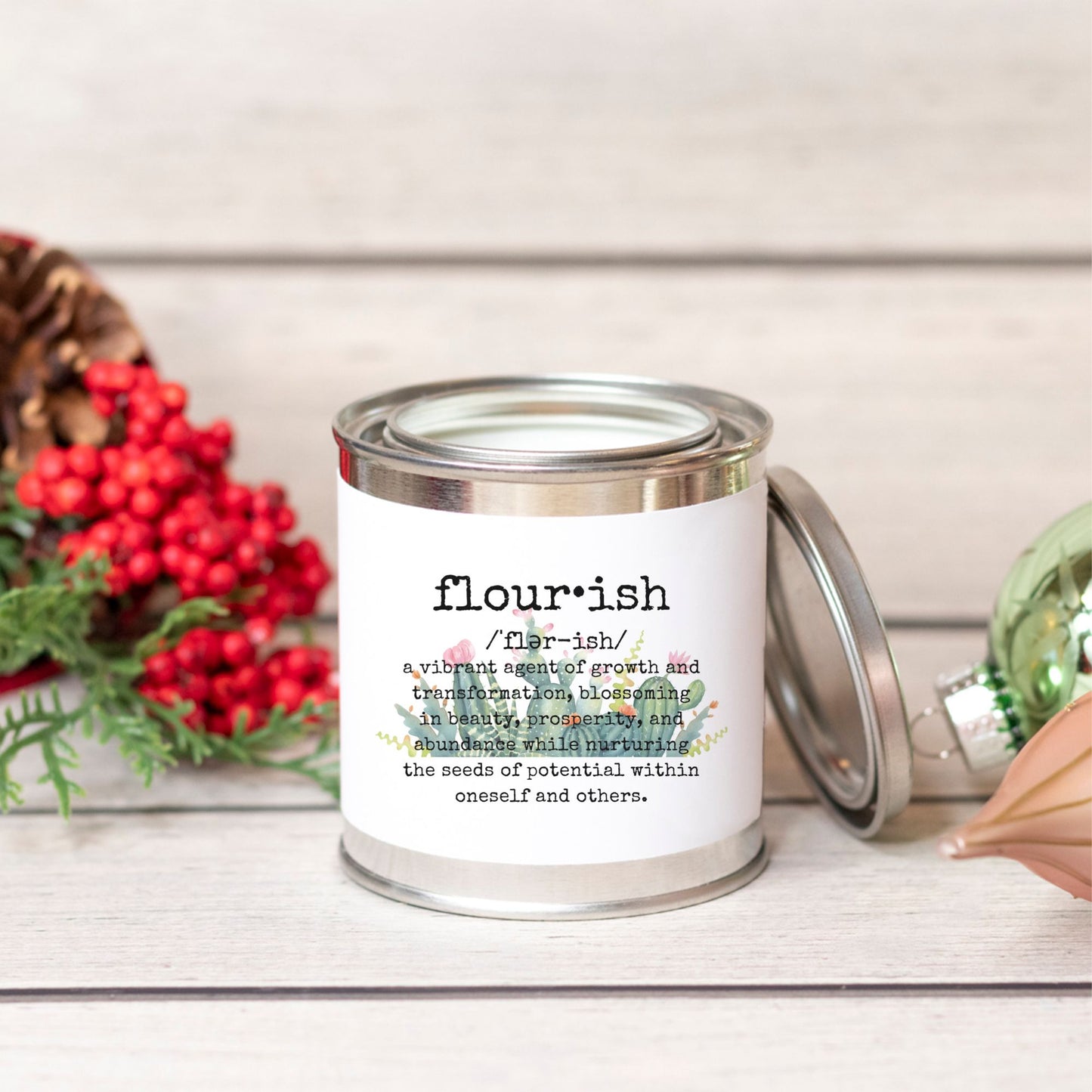 Flourish (Paint Can) Wood Wick Candle - No Dyes