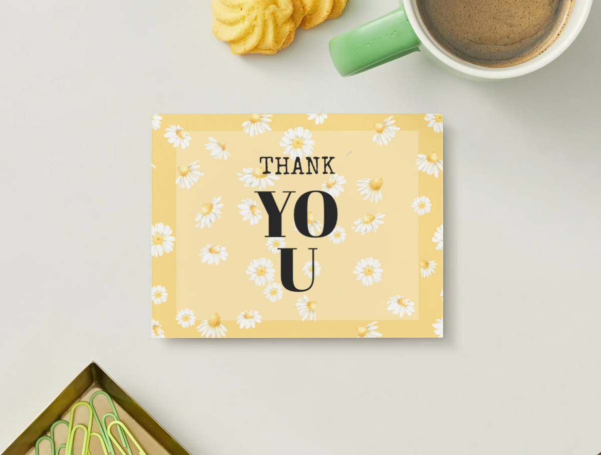 Thank You Chamomile Herb Garden Greeting Card | 4" × 6" Postcard-Style Card