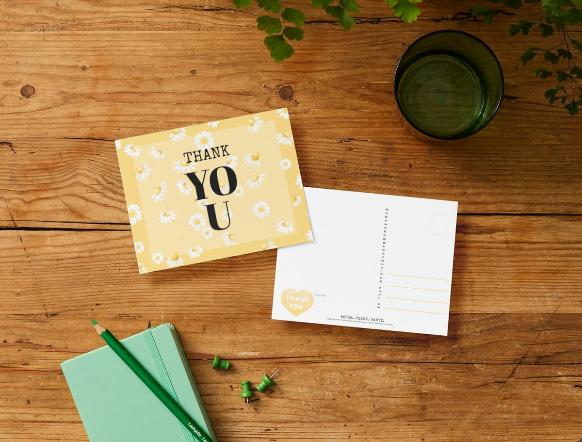 Thank You Chamomile Herb Garden Greeting Card | 4" × 6" Postcard-Style Card