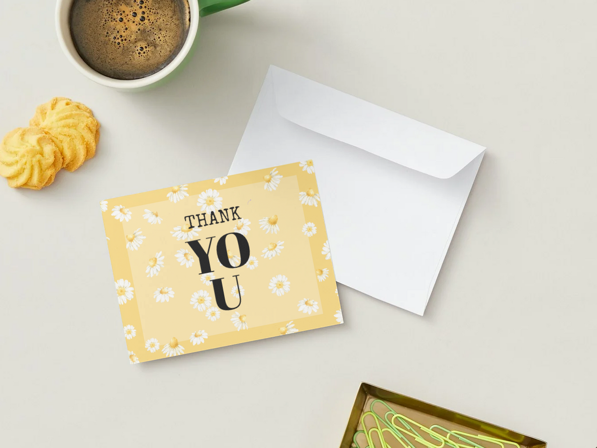 Thank You Chamomile Herb Garden Greeting Card | 4" × 6" Postcard-Style Card