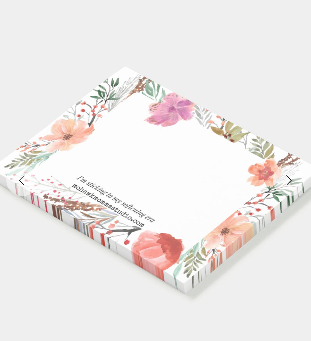 Watercolor Floral Sticky Notepad | 4” x 3”