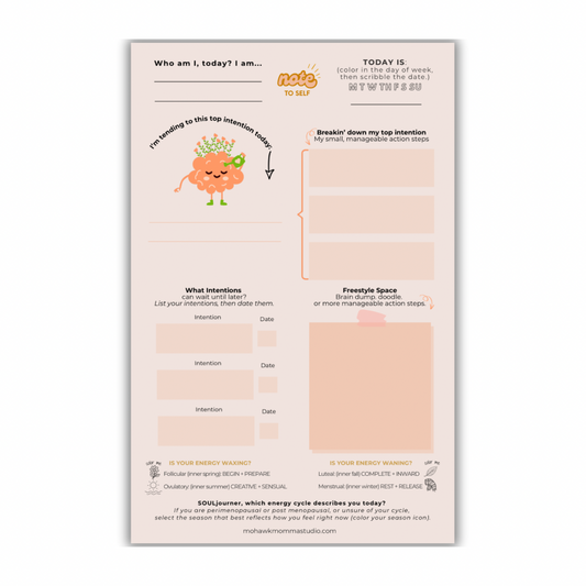 Note to Self Sticky Notepad Intentions Mini-Planner | 5.5” x 8.5” | Color + Journal™