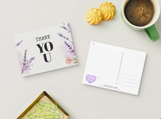 Thank You Lavender Herb Garden Greeting Card | 4" × 6" Postcard-Style Card