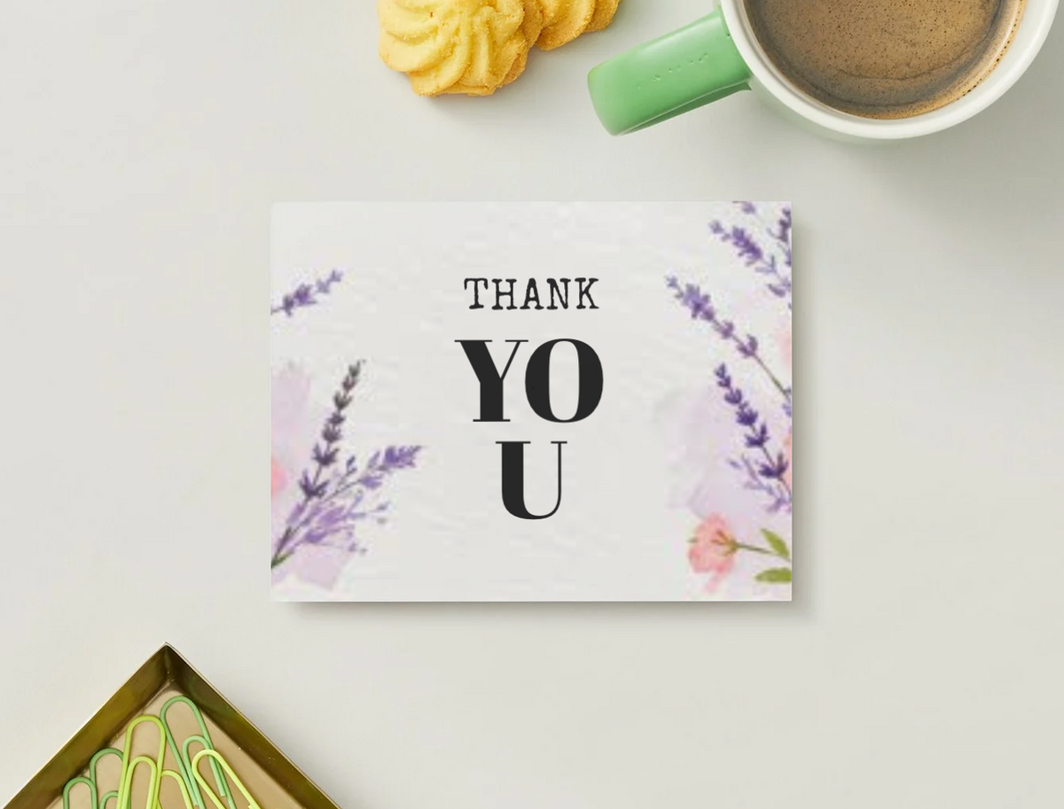 Thank You Lavender Herb Garden Greeting Card | 4" × 6" Postcard-Style Card