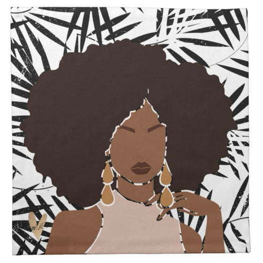 Cotton Cocktail Napkins 12" x 12" | Melanated Musings | 4 Set | (minimum order 5)