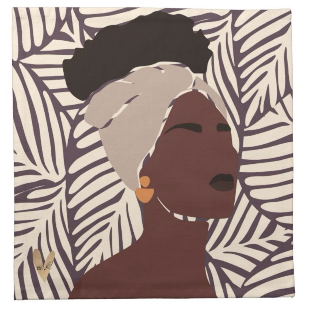 Cotton Cocktail Napkins 12" x 12" | Melanated Musings | 4 Set | (minimum order 5)