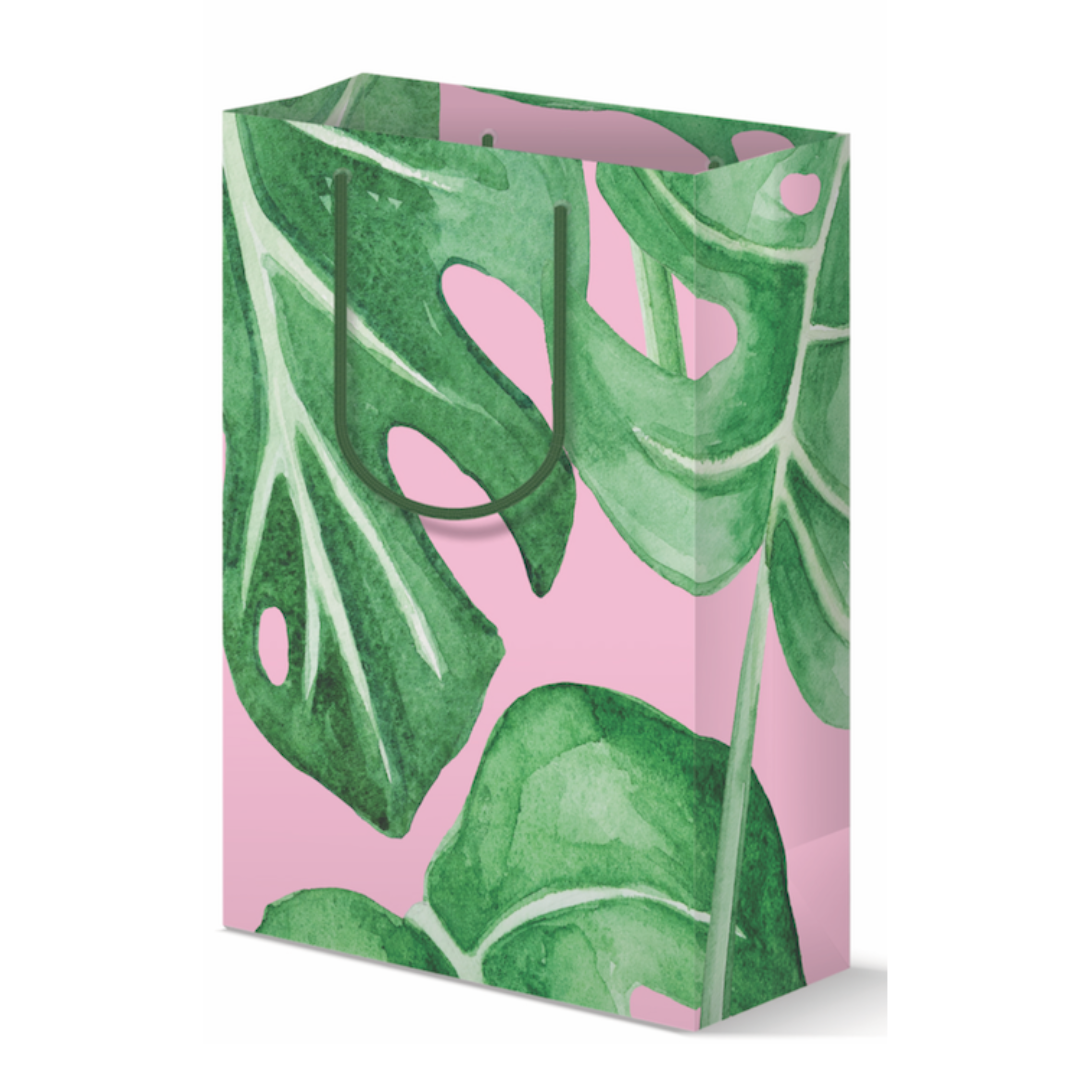 Monstera Pink + Green Gift Bag | Gift-giving (minimum order 5)