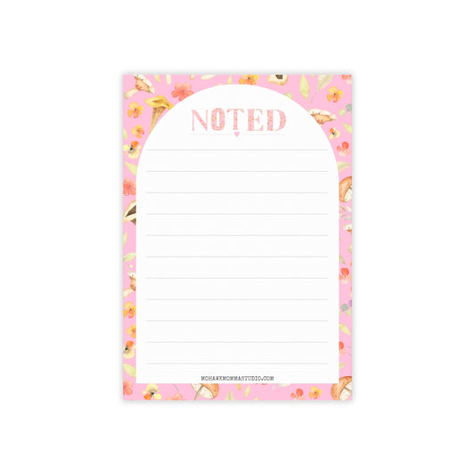 Mushroom + Floral Sticky Notepad | 4" x 6"