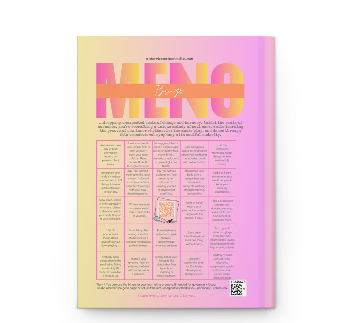 Perimenopause Bingo-Prompt Notebook | Hardcover Bookbound Journal (minimum order 5)