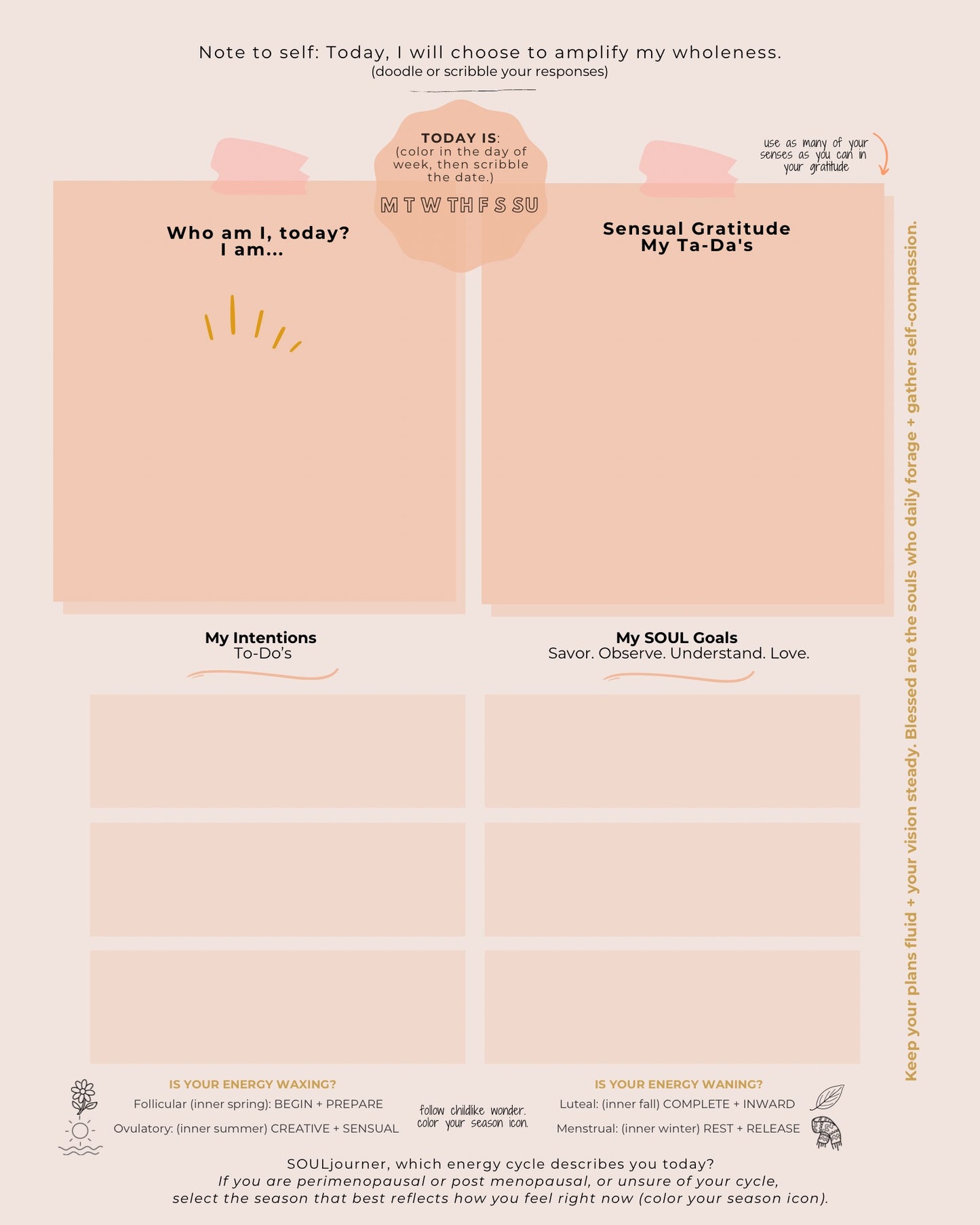 Diario-planificador de intenciones de 30 días | Tapa blanda con indicaciones de color