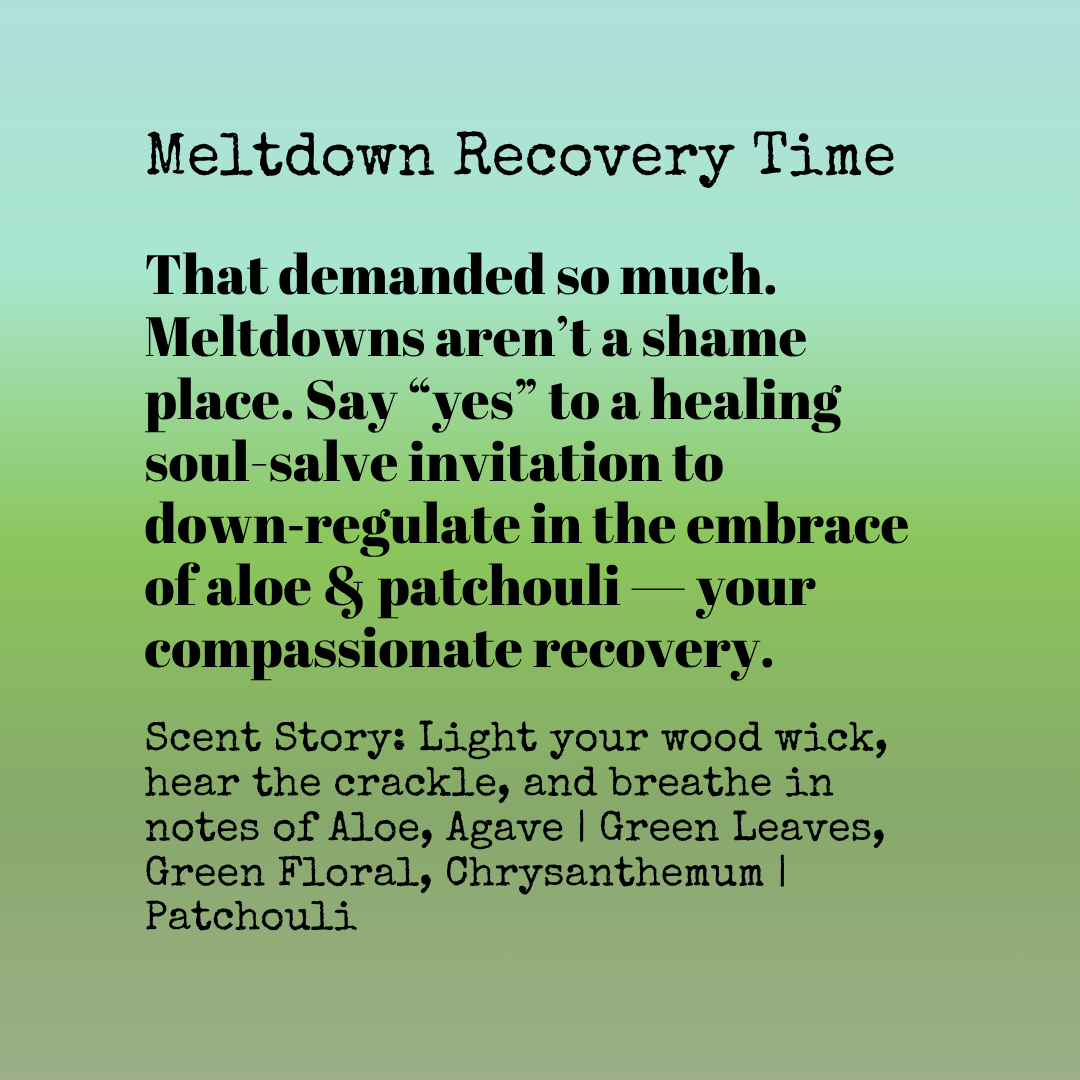 Meltdown Recovery Time Cactus Flower + Jade Frosted Glass Candle - No Dyes | Neurodivergent-affirmation Collection