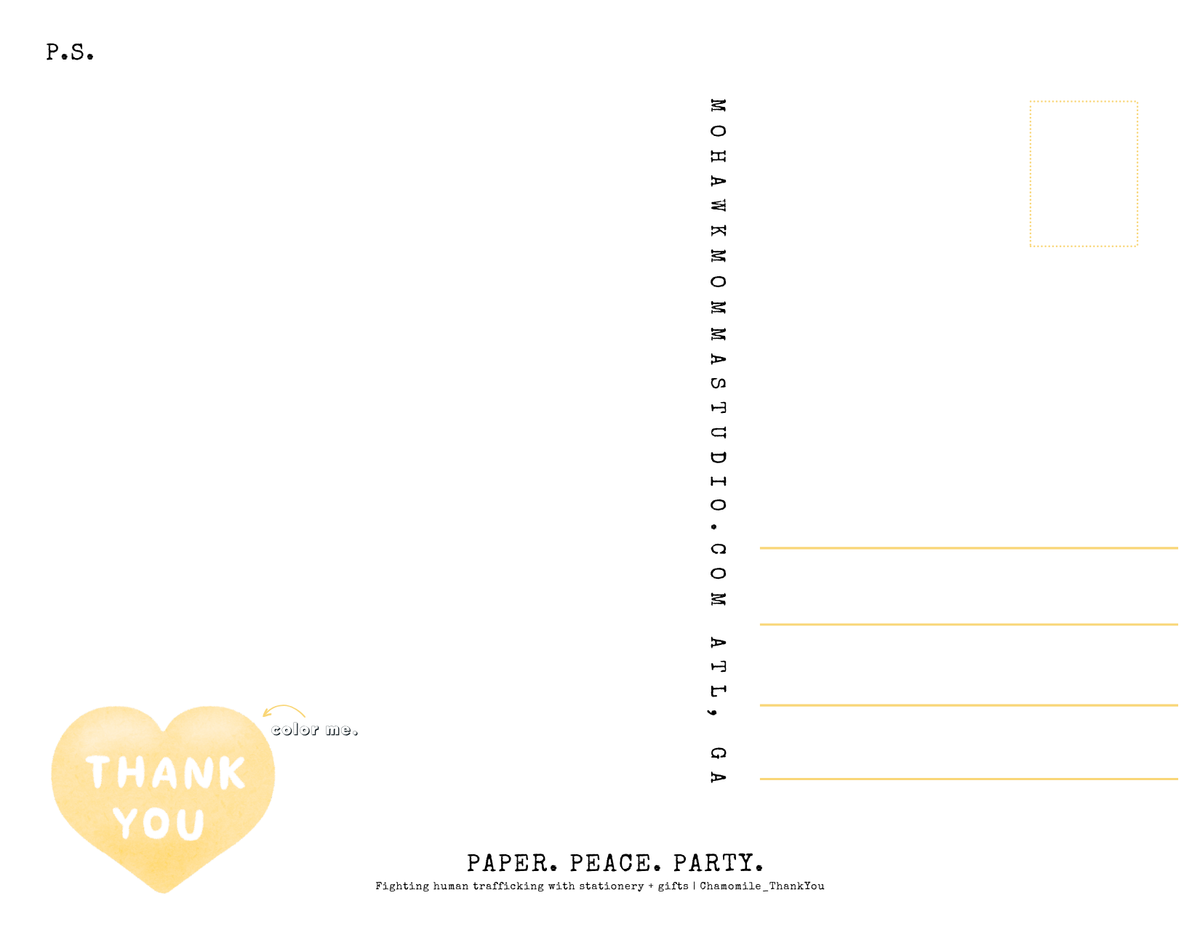 Thank You Chamomile Herb Garden Greeting Card | 4" × 6" Postcard-Style Card