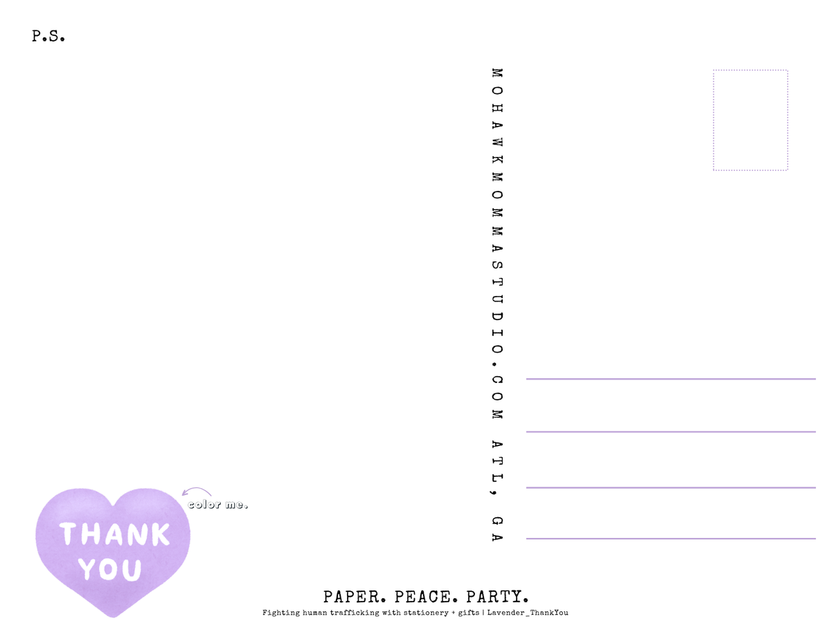 Thank You Lavender Herb Garden Greeting Card | 4" × 6" Postcard-Style Card