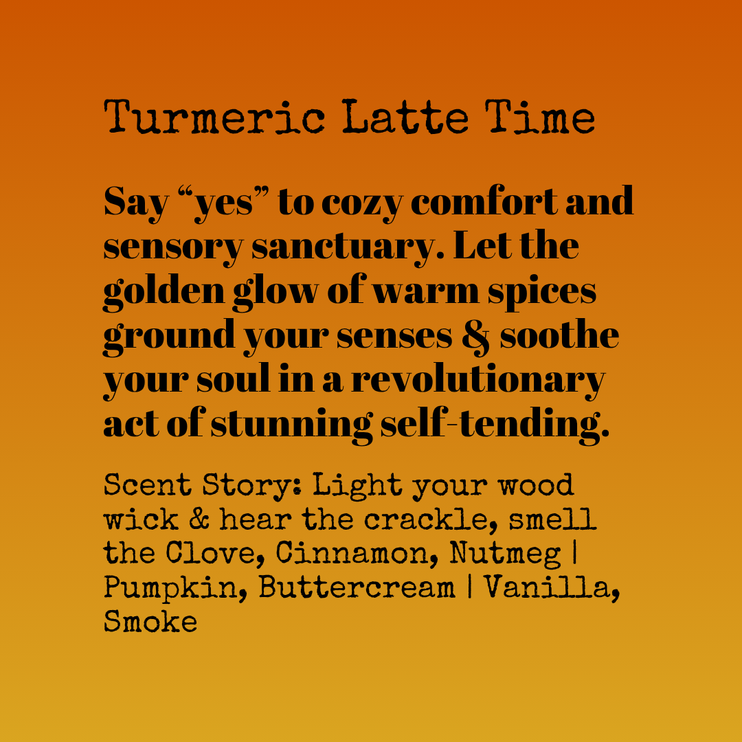 Turmeric Latte Time Fall Spices Frosted Glass Candle - No Dyes | Neurodivergent-affirmation Collection