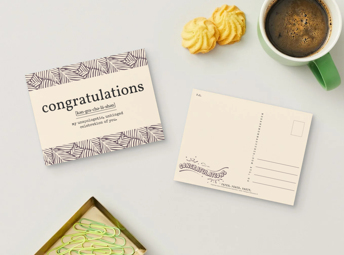 Botanical Congratulations Definition Greeting Card | 4" × 6" Postcard-Style Card