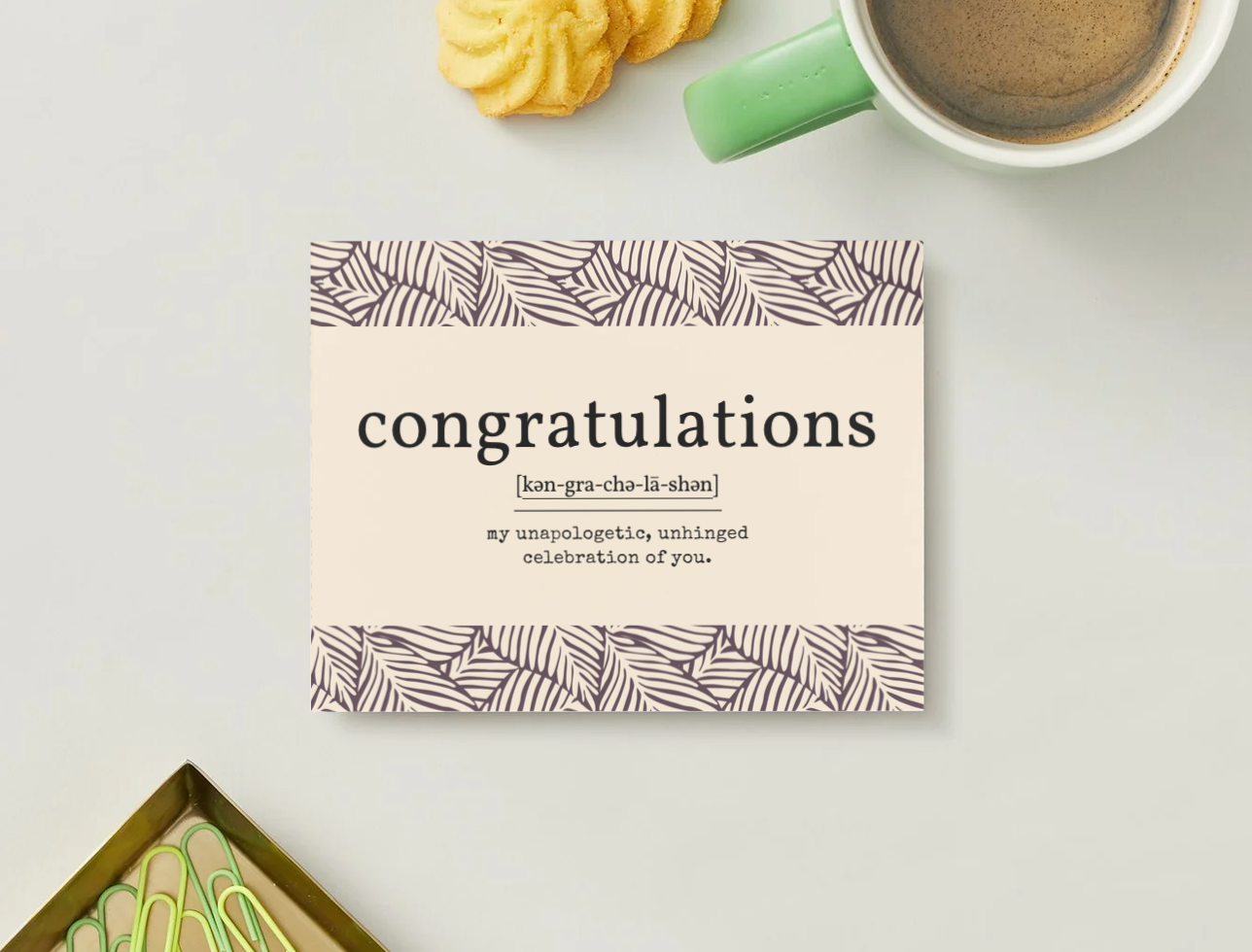 Botanical Congratulations Definition Greeting Card | 4" × 6" Postcard-Style Card