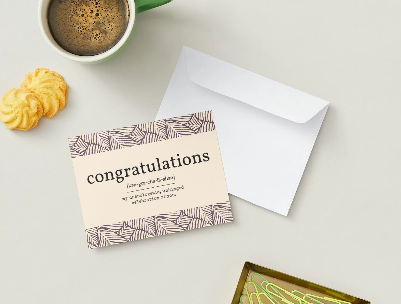 Botanical Congratulations Definition Greeting Card | 4" × 6" Postcard-Style Card