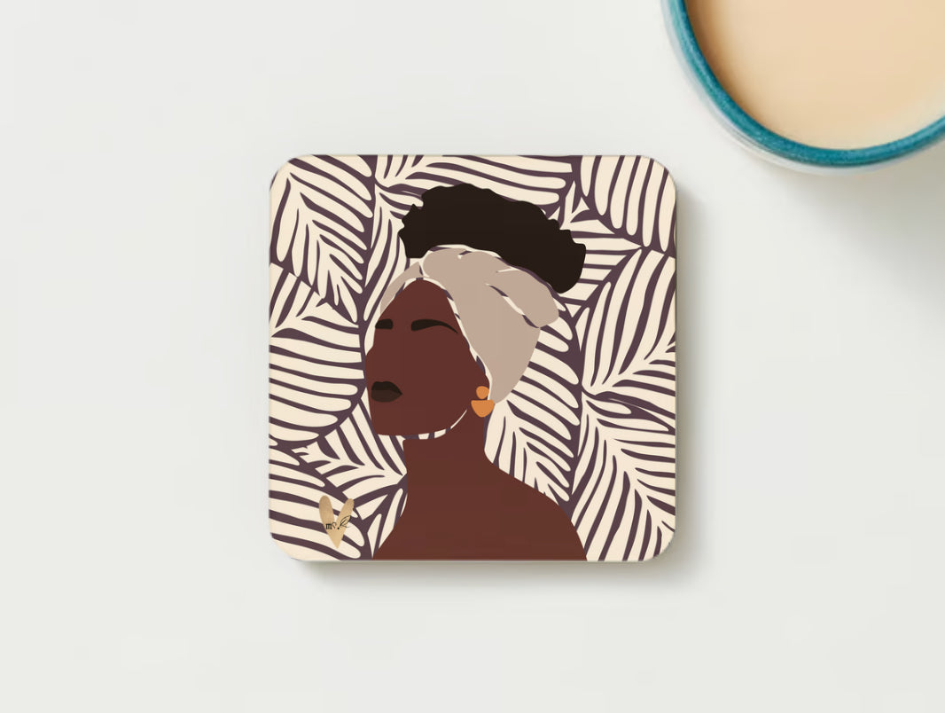 Melanated Musings | 4 Pack Coasters with Cork Backing (minimum order 5)