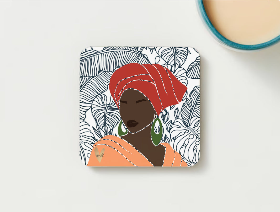 Melanated Musings | 4 Pack Coasters with Cork Backing (minimum order 5)