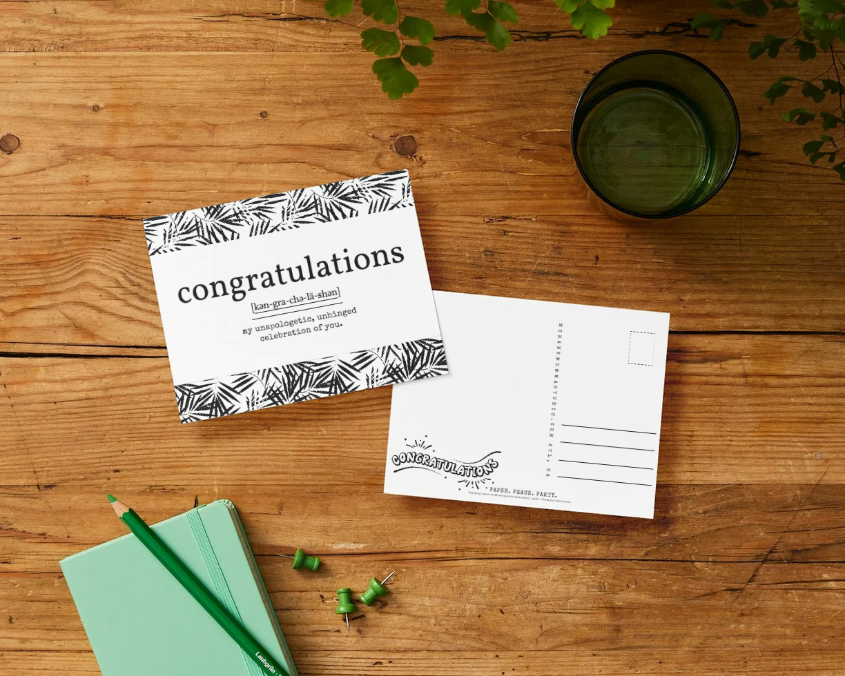 Botanical Congratulations Definition Greeting Card | 4" × 6" Postcard-Style Card