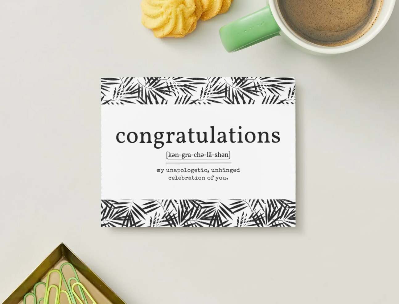 Botanical Congratulations Definition Greeting Card | 4" × 6" Postcard-Style Card