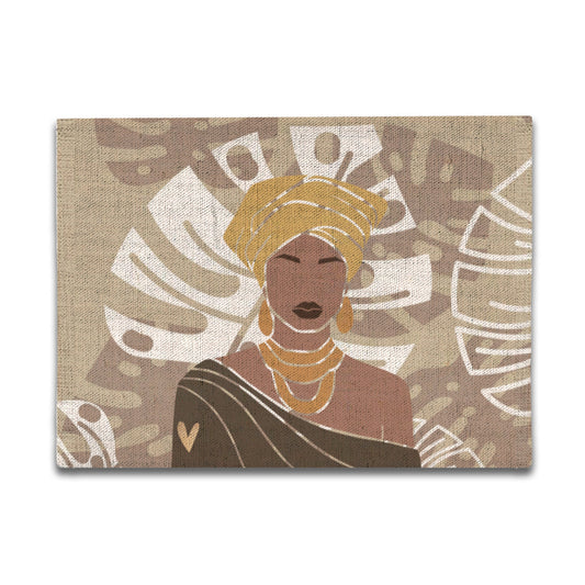 Cocoa  Monsteras Linen Placemat | Melanated Musings (minimum order 5)