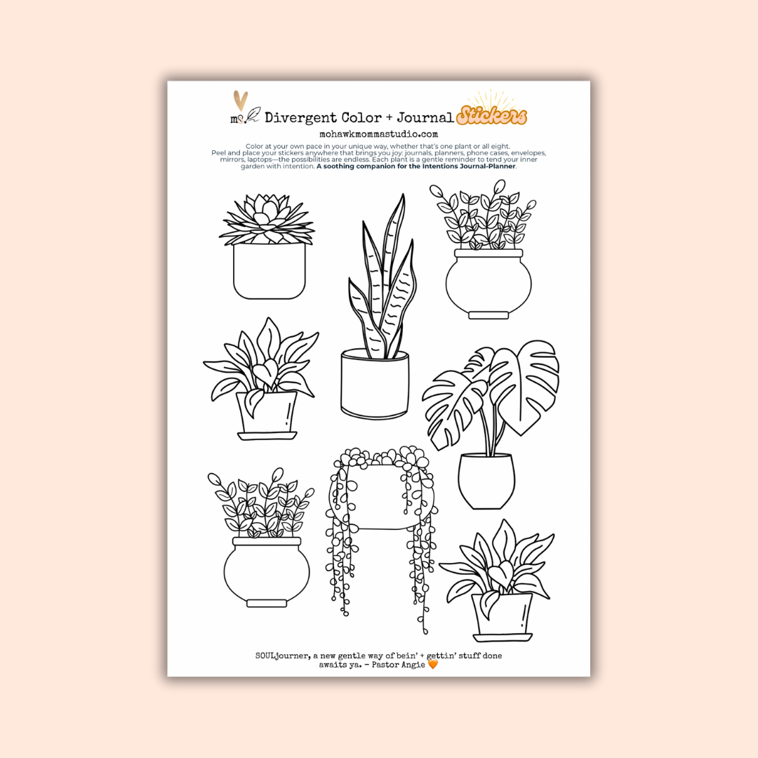 Divergent Coloring Sticker Sheet | Companion to The Intentions Journal-Planner