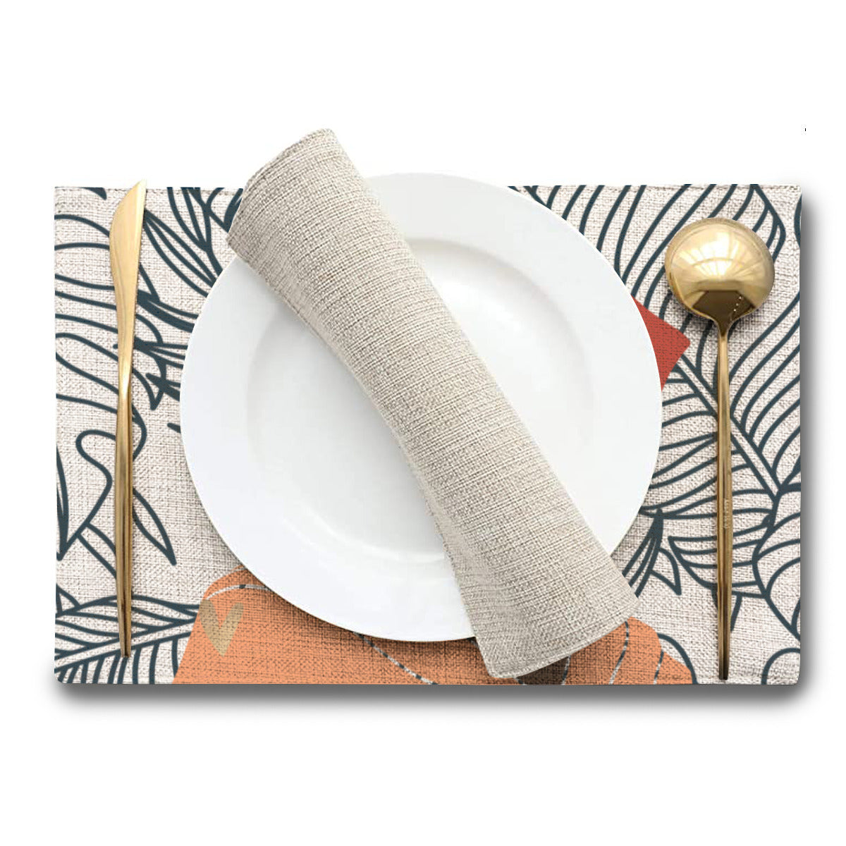 Noir + Leaves Linen Placemat | Melanated Musings (minimum order 5)