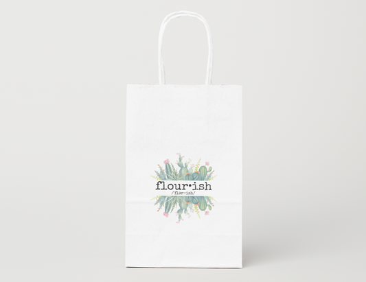 Succulent + Cactus Watercolor Gift Bag | Assorted Sizes | Sustainable Paper Gift Bag