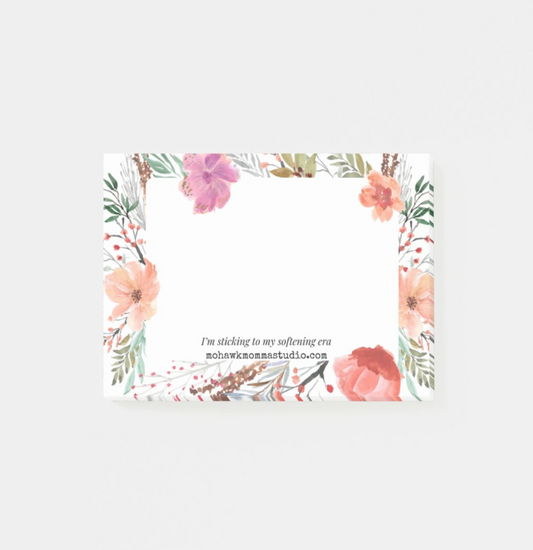 Watercolor Floral Sticky Notepad | 4” x 3”