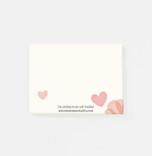 Watercolor Hearts in Bloom Sticky Notepad | 4” x 3”
