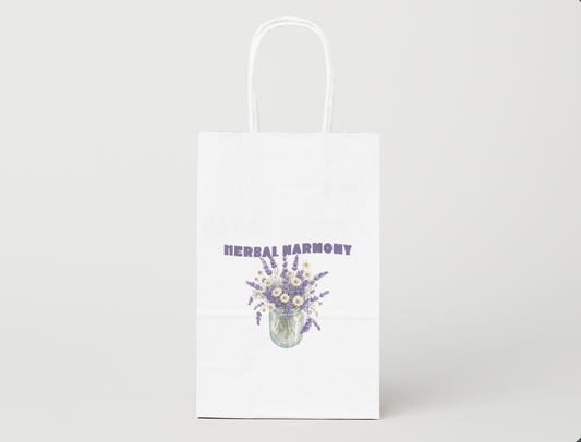 Lavender + Chamomile Mason Jar Watercolor Gift Bag | Assorted Sizes | Sustainable Paper Gift Bag