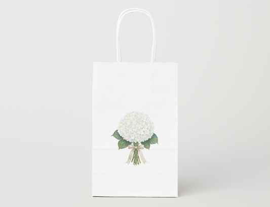 Hydrangea Bouquet Watercolor Gift Bag | Assorted Sizes | Sustainable Paper Gift Bag