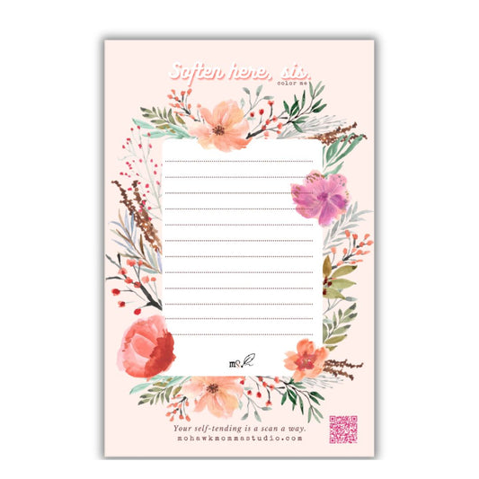 Soften Here, Sis Notepad | 5.5” x 8.5” | Color + Journal™