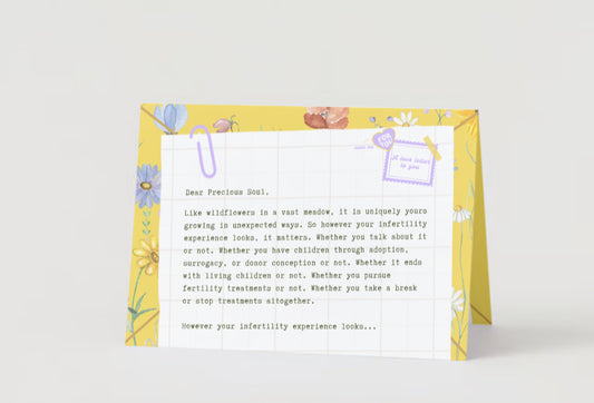 Wildflowers + Infertility Love Letter | Color and Journal™ Greeting Card (minimum order 6)